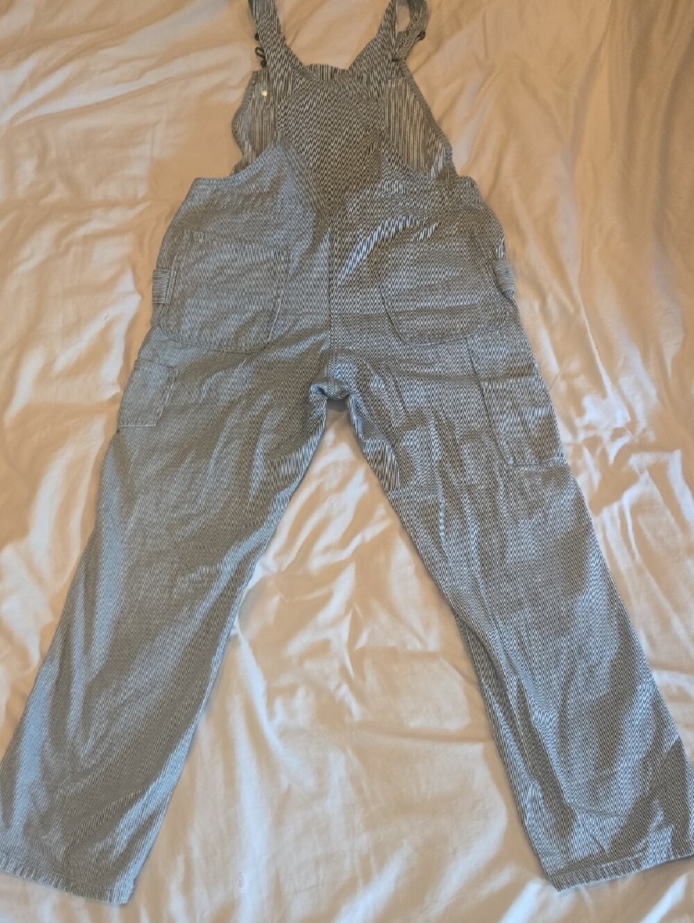 Carhartt Women’s Blue-Gray Pinstripe Overalls - Picture 4 of 4